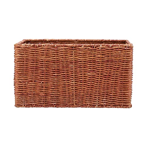 AKWAY Wicker basket for cloths, Bamboo Storage Basket, Cane Basket Bin Organizer (14" L x 11" W x 8" H, Beige)(Cane/Rattan) - Image 5