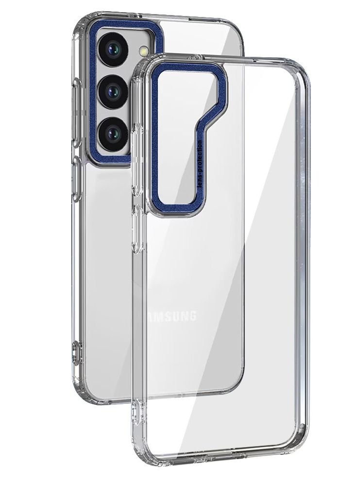 CATANES Samsung Galaxy S23 Plus Clear Case Shockproof Slim Anti-Yellow Hybrid Hard PC+ TPU Cover Metal Camera Lens Frame - Image 1
