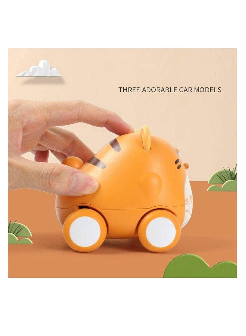 كول بيبي ألعاب أطفال منجنيق للأطفال والأولاد والبنات لعبة تعليمية كارتون لطيف الجمود سيارة حيوانات النمر للأعمار وما فوق هدايا النمر الصغير - Image 4