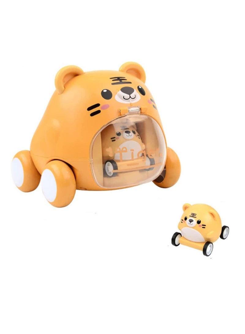 كول بيبي ألعاب أطفال منجنيق للأطفال والأولاد والبنات لعبة تعليمية كارتون لطيف الجمود سيارة حيوانات النمر للأعمار وما فوق هدايا النمر الصغير - Image 1