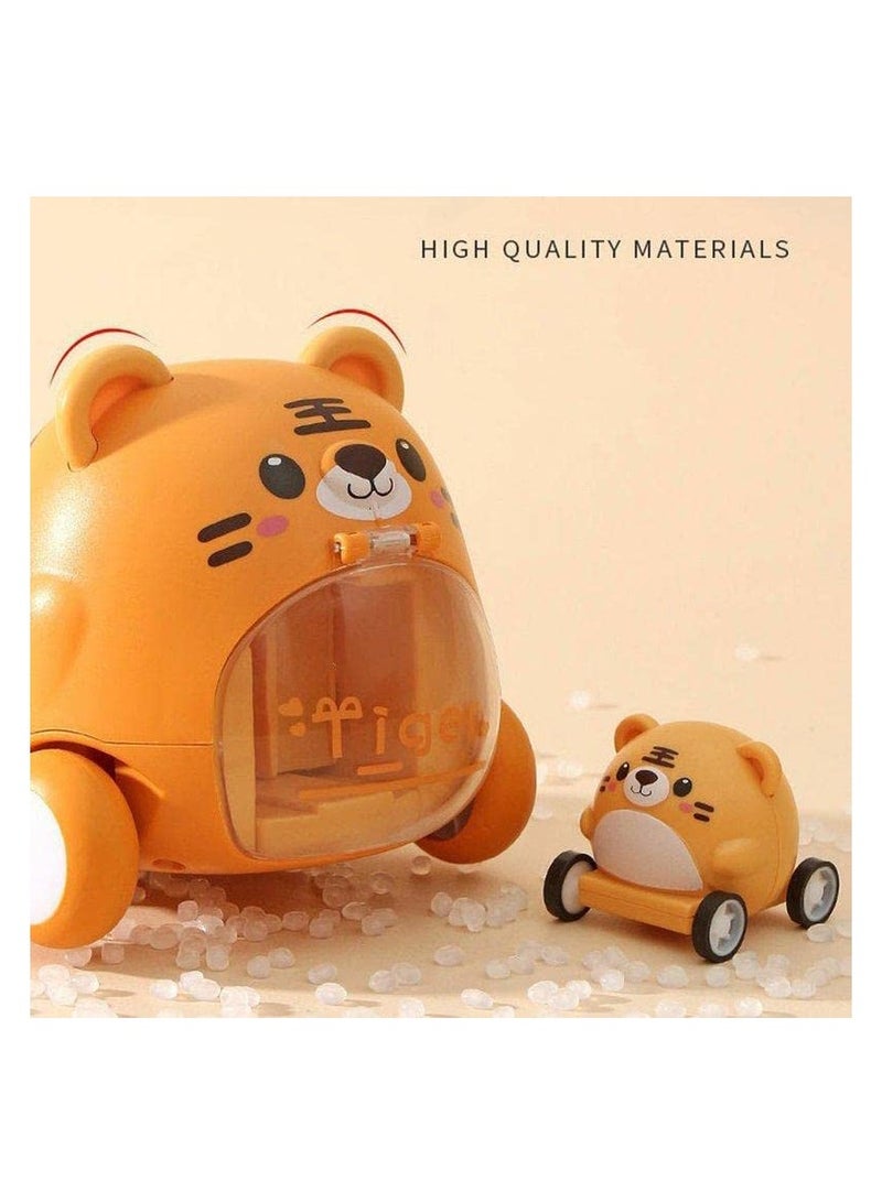 كول بيبي ألعاب أطفال منجنيق للأطفال والأولاد والبنات لعبة تعليمية كارتون لطيف الجمود سيارة حيوانات النمر للأعمار وما فوق هدايا النمر الصغير - Image 3