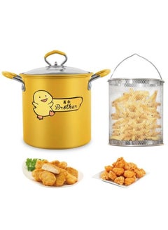 3L Deep Fryer Pot, Japanese Stainless Steel Frying Pan with Lid and Oil Filter Rack, Frying Pan for Home Kitchen
