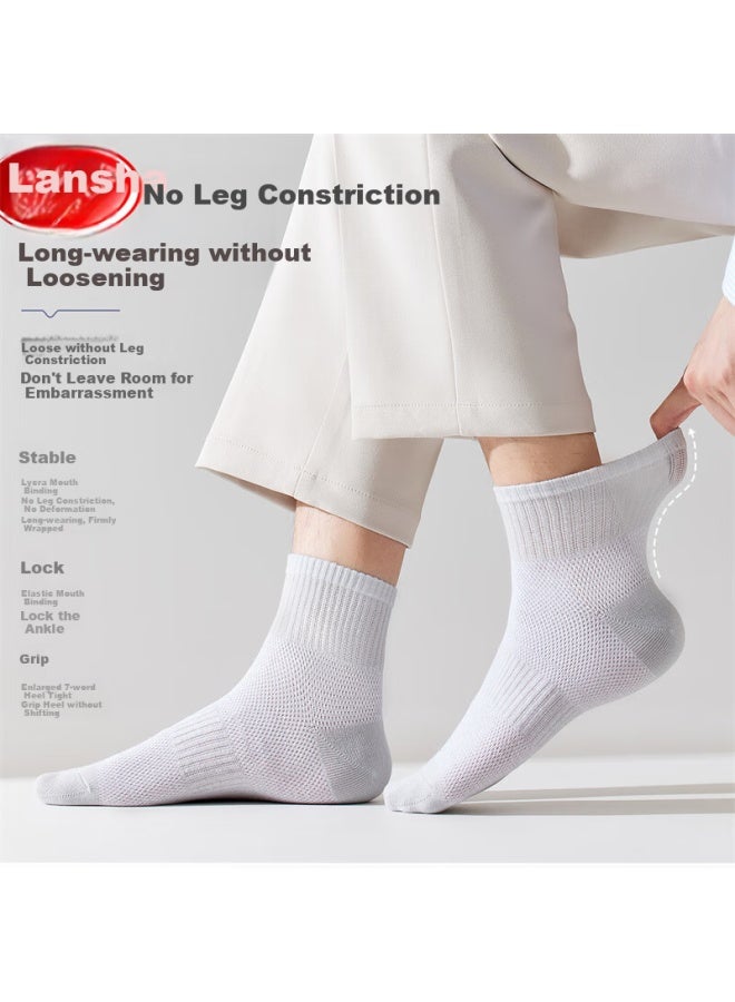 LANG SHA Langsha Children's Socks, Boys' Youth Summer Thin Mid-calf Socks, Big Kids High School Students Mesh Breathable Sports Socks - Image 3