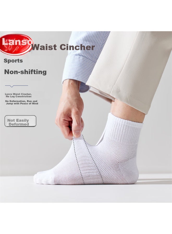 LANG SHA Langsha Children's Socks, Boys' Youth Summer Thin Mid-calf Socks, Big Kids High School Students Mesh Breathable Sports Socks - Image 2