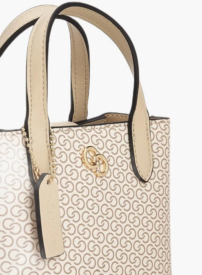 Celeste  Monogram Print Tote Bag With Double Handle for Women | Best Price UAE