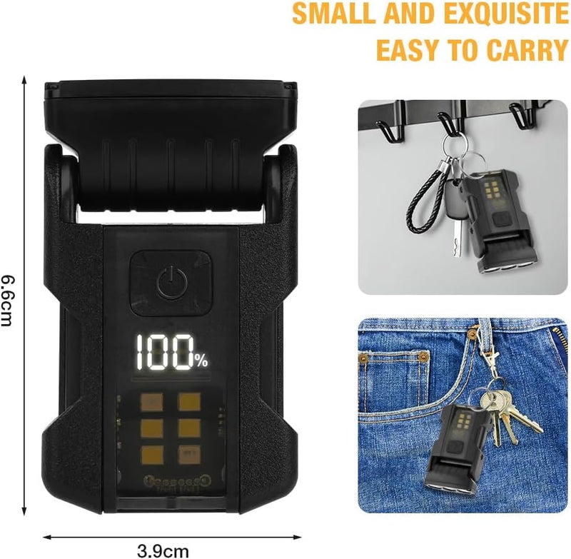 Aolso Mini LED Torch Rechargeable - 550 Lumen Super Bright Flashlight with Magnetic Base and 80° Rotatable Design - Image 2