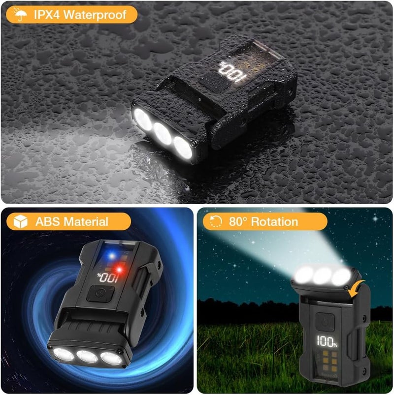 Aolso Mini LED Torch Rechargeable - 550 Lumen Super Bright Flashlight with Magnetic Base and 80° Rotatable Design - Image 4