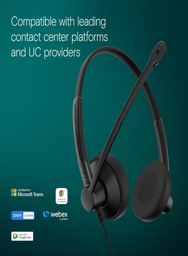 إبوس سماعة رأس ستيريو EPOS Impact 100 MS Teams USB-C+A مع ميكروفون، معتمدة من مايكروسوفت تيمز، خاصية إلغاء الضوضاء، تصميم خفيف الوزن، محول USB، سماعات رأس للأعمال، وسادات أذن ناعمة، أسود - Image 4