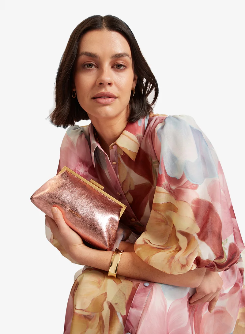 Ted Baker Floreyn Smooth Leather Clutch