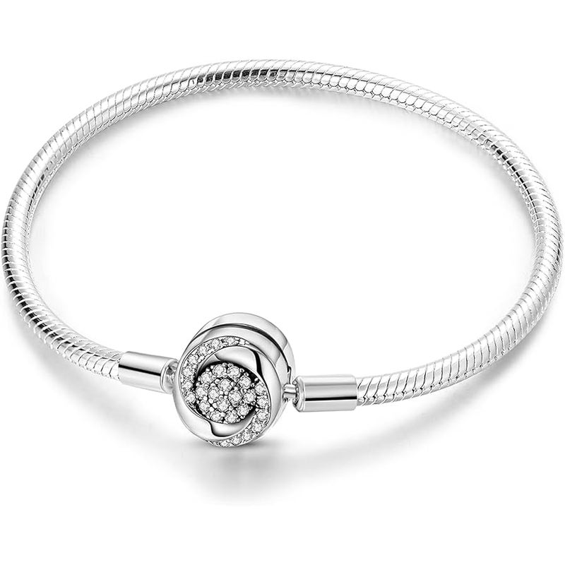 NARMO 925 Sterling Silver Bracelets for Women Love Heart Bracelets Butterfly Snake Bracelets fit Pandora Charm Beads Various Snake Charm Bracelets Size 6.7in-7.9in - Image 1