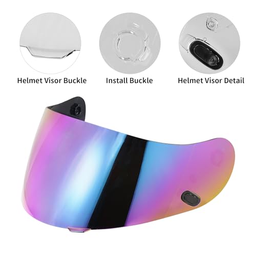 VCOROS Motorcycle Helmet Face Shield Visor Repalcement for HJC Helmet HJ-09 CL-15 CL-17 CL-16 CL-SP AC-12 FS-10 CS-R1 IS-16 CS-R2 Shield(Rainbow) - Image 2