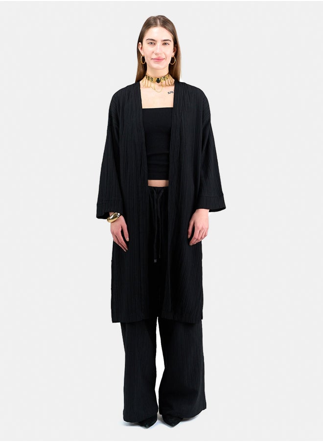 Clue Textured Pattern Midi Kimono  - Image 5