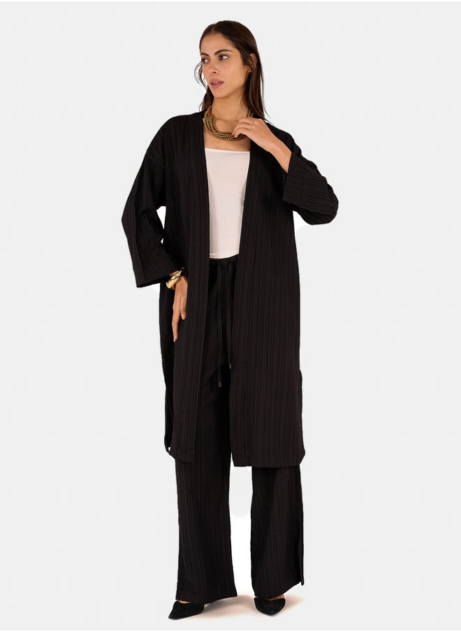 Clue Textured Pattern Midi Kimono  - Image 1