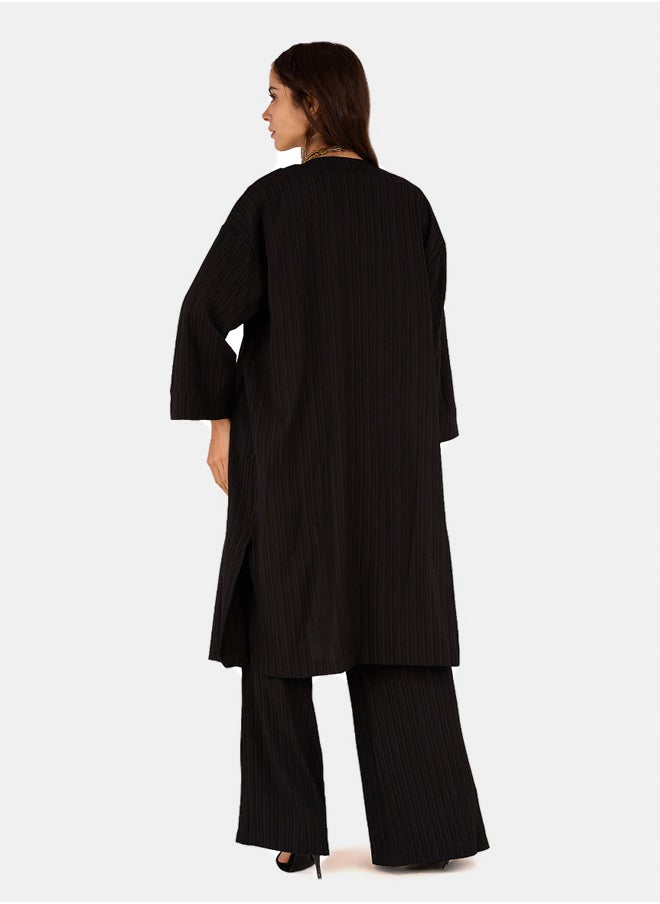 Clue Textured Pattern Midi Kimono  - Image 3