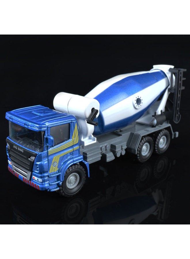 Jingbang 1:60 Alloy Excavator Forklift Truck Dump Truck Grab Wood Roller Engineering Truck Children's Toys-Color:Bulk: 1:60 Mixer Blue