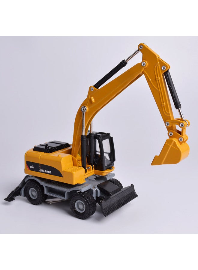 Jingbang 1:60 Alloy Excavator Forklift Truck Dump Truck Grab Wood Roller Engineering Truck Children's Toys-Color:Bulk: 1:60 Mixer Blue