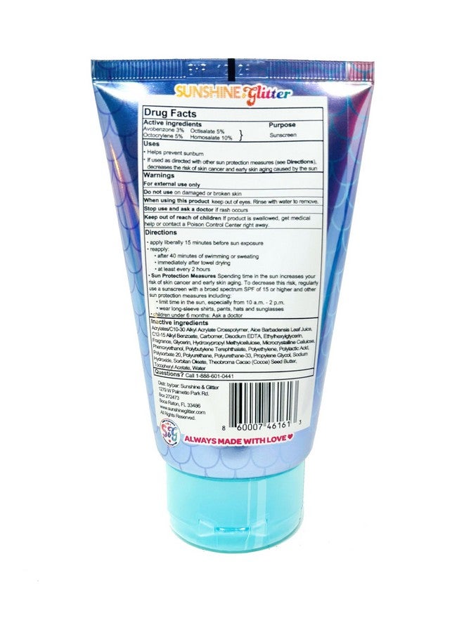 Sunshine & Glitter Sea Star Sparkle Biodegradable Glitter Sunscreen Spf 50 Mermaid Watermelon Lemonade Water Resistant Vegan & Cruelty Free Tsa Approved Travel Ready 3.4 Oz… - Image 2