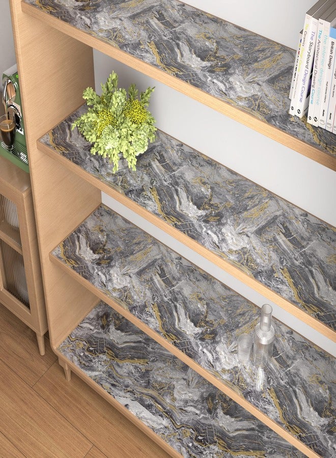 Decotalk Grey Gold Marble Contact Paper Peel and Stick 17.7"x200" Marble Countertop Contact Paper Waterproof Grey Granite Contact Paper Marble Wallpaper Removable Glossy Marble Contact Paper for Table - Image 5