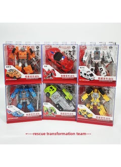 Generic Guangdong Star Sea Land And Air Deformation Team Boy Robot Combination Model Helicopter Armor Tank Seven-in-one Toy-Colour:Yuexing Rescue Transformation Team  - Image 1