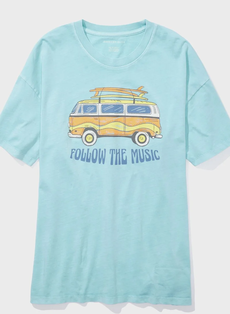 American Eagle Crew Neck Graphic T-Shirt