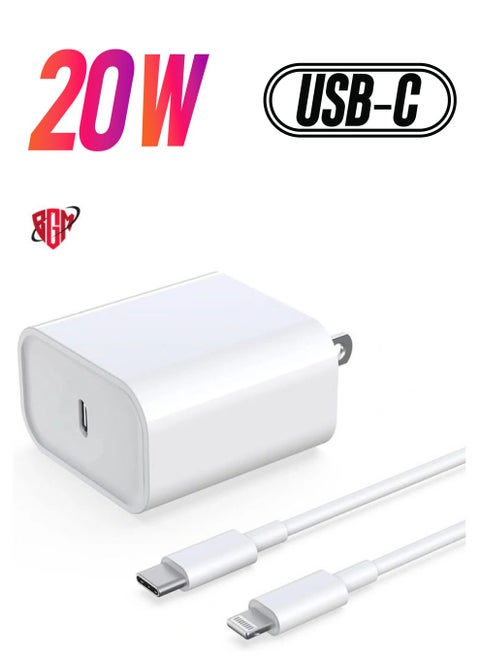 iPhone Fast Charger, 20W USB C PD Wall Charger Block Plug with[MFi Certified]6ft Type C to Lightning Cable Quick Charging Data Sync Cord for iPhone14 13 12 11 Pro Max Mini Xs Xr iPad Air