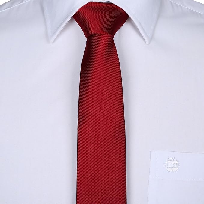 Young Arrow Premium Microfiber Matte Finish Necktie for Men – Solid Formal Tie for Office, Wedding, Party, Groom & Groomsmen (Maroon) - Image 3