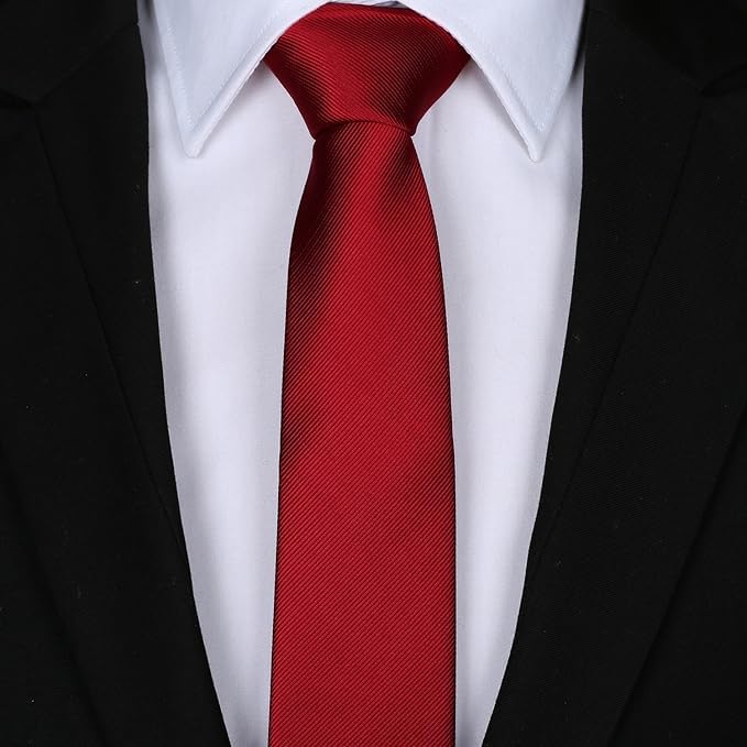 Young Arrow Premium Microfiber Matte Finish Necktie for Men – Solid Formal Tie for Office, Wedding, Party, Groom & Groomsmen (Maroon) - Image 4