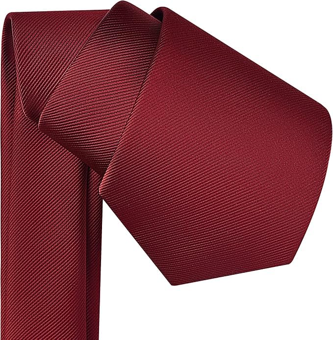 Young Arrow Premium Microfiber Matte Finish Necktie for Men – Solid Formal Tie for Office, Wedding, Party, Groom & Groomsmen (Maroon) - Image 2