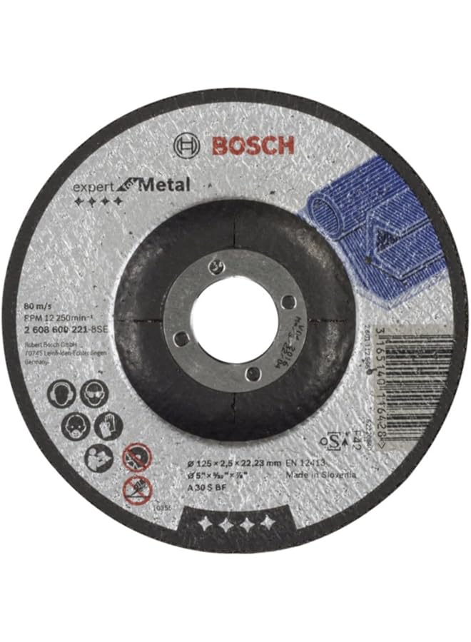 BOSCH Expert For Metal Grinding Disc For Small Angle Grinders 1 Piece 125 Mm Diameter 2.50 Mm Thickness