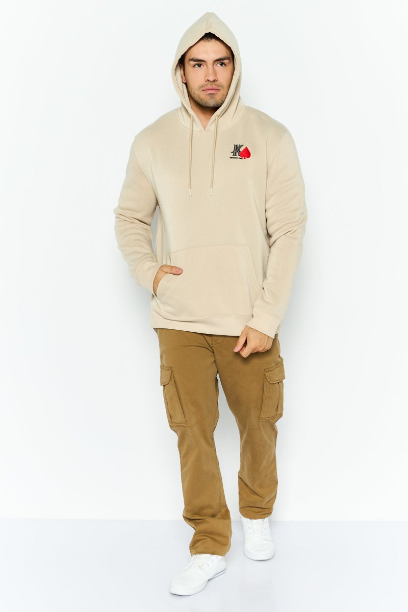 MEMBERS ONLY Men Hooded Embroidered Logo Long Sleeves Sweatshirt, Beige - Image 2