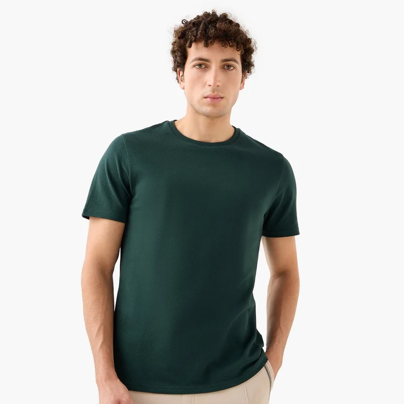 Iconic Popcorn Textured Regular Fit T-shirt