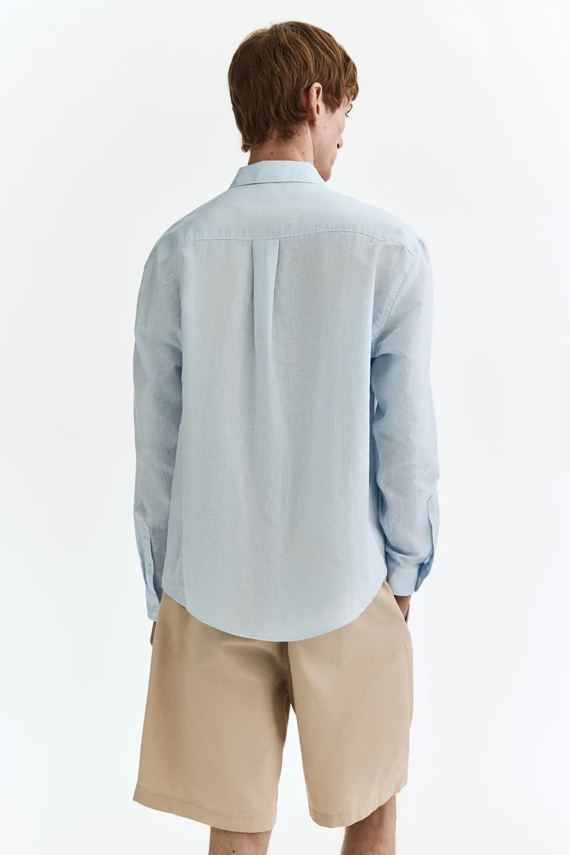 H&M  Relaxed Fit Linen-blend shirt for Men | Best Price UAE