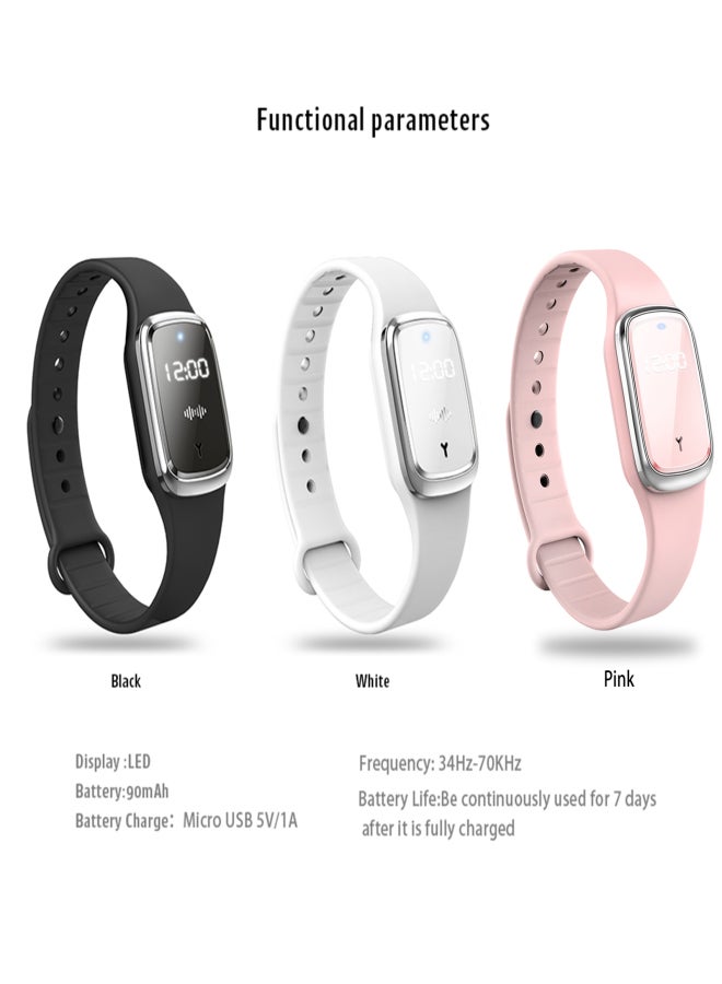 M2 Ultrasonic-Wave Mosquito Repellent Watch Outdoor Waterproof Portable Electronic Anti-Mosquito Bracelet with Clock Function - Image 2