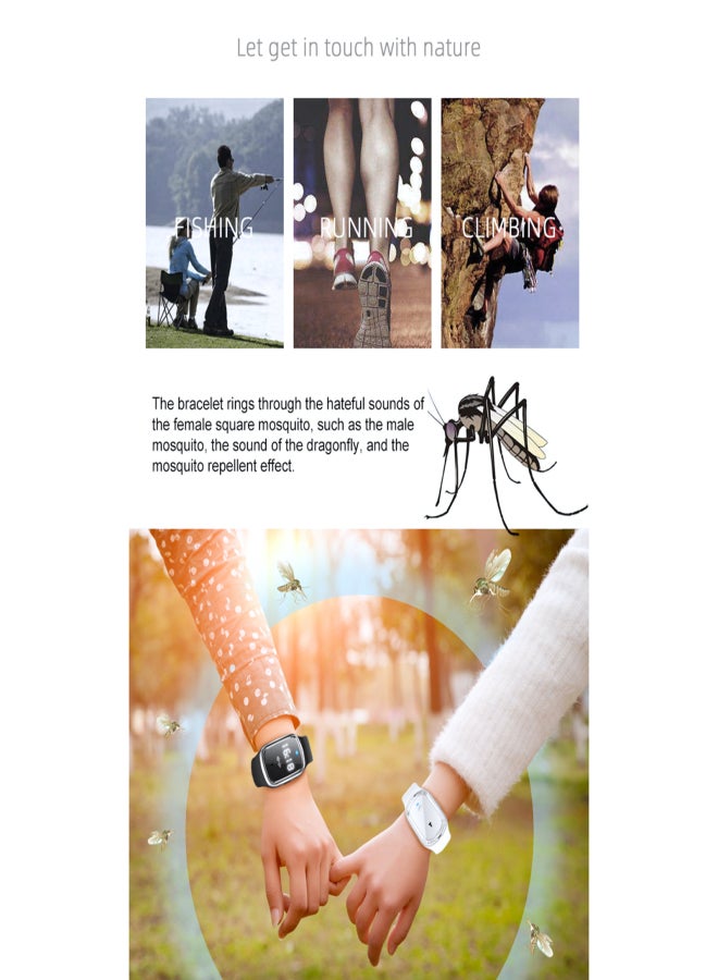 M2 Ultrasonic-Wave Mosquito Repellent Watch Outdoor Waterproof Portable Electronic Anti-Mosquito Bracelet with Clock Function - Image 5