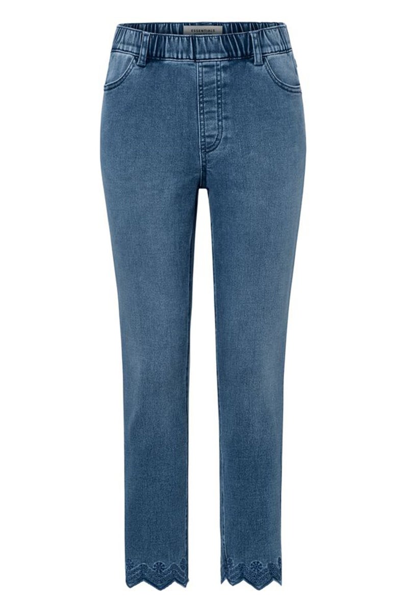 Tchibo جينز دنيم مغسول ضيق للنساء، أزرق - Image 2