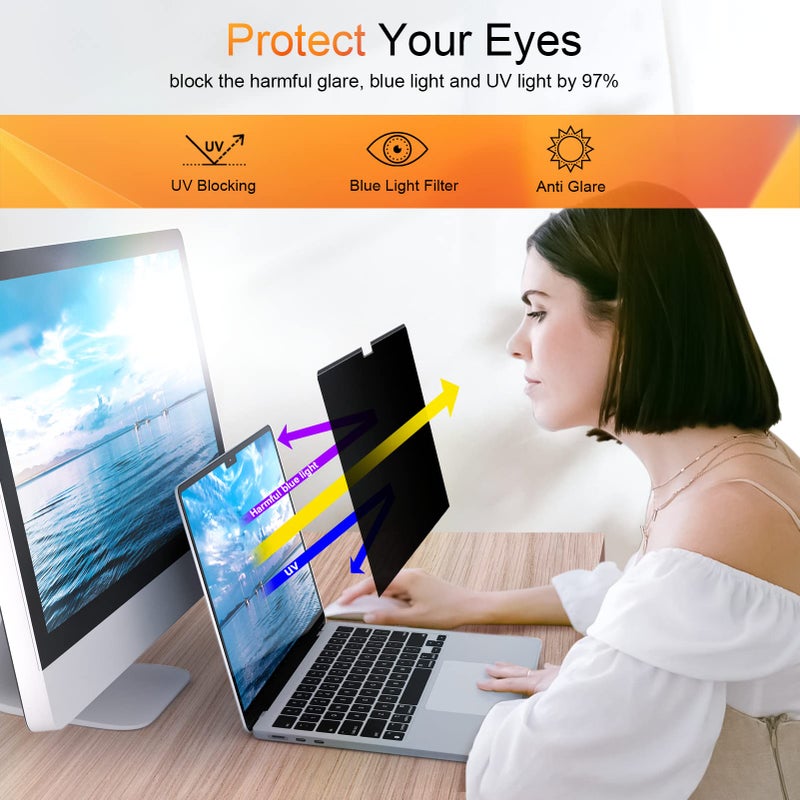 Mamol Magnetic Privacy Screen MacBook Pro 16 Inch 2021-2025 (M1-M2-M3-M4), Removable Anti Blue Light Glare Filter Screen Protector - Image 4