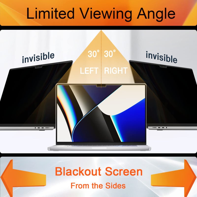Mamol Magnetic Privacy Screen MacBook Pro 16 Inch 2021-2025 (M1-M2-M3-M4), Removable Anti Blue Light Glare Filter Screen Protector - Image 3