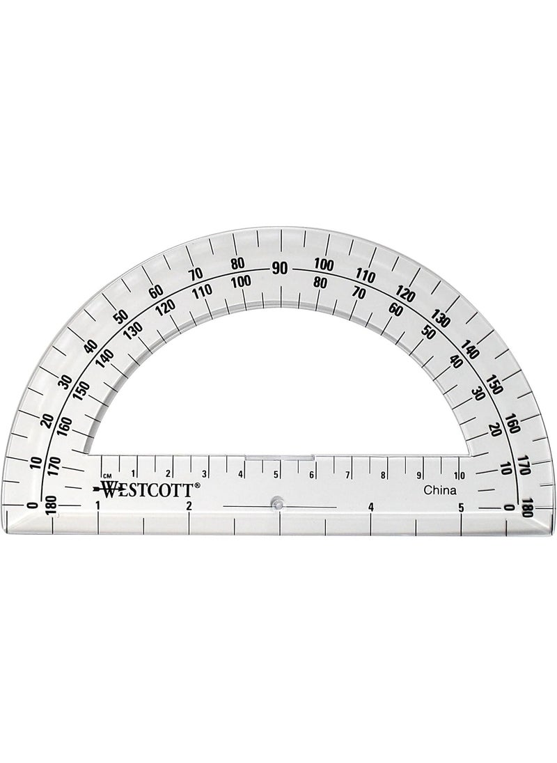 Westcott Westcott 6Inch Plastic 180 Degree Protractor Clear  - Image 1