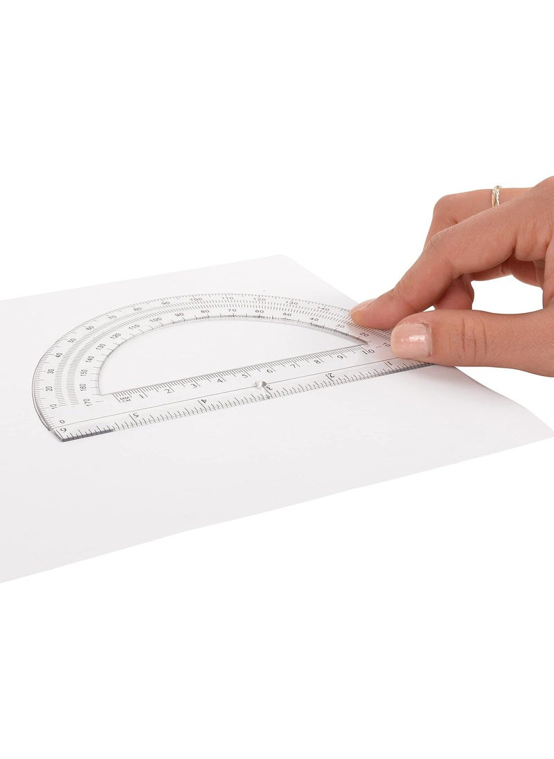 Westcott Westcott 6Inch Plastic 180 Degree Protractor Clear  - Image 3