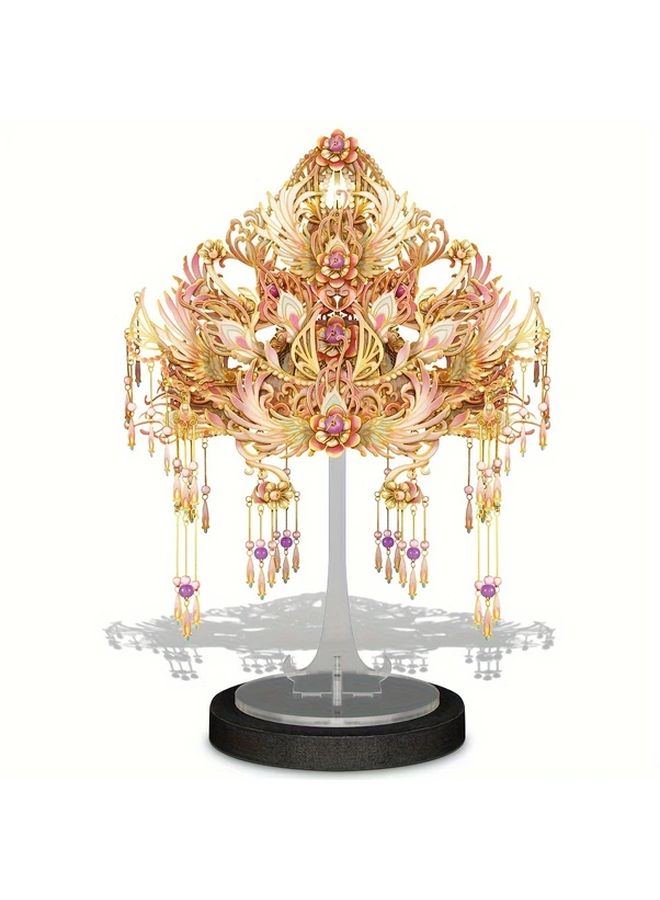 Lovely Flower Princess Crown 3D Metal Puzzle DIY Stainless Steel Model Kit Birthday Gift - Image 1