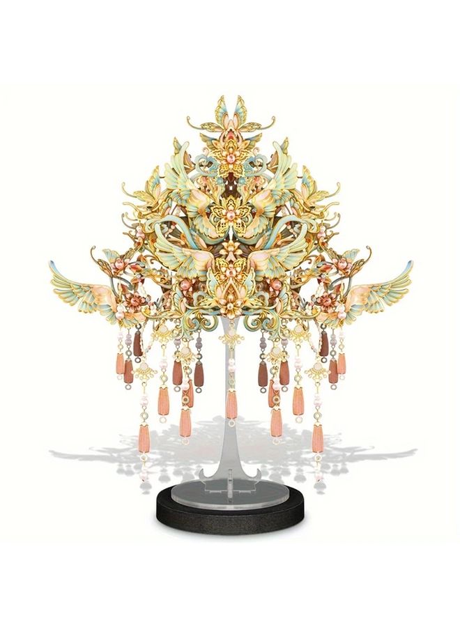 Lovely Flower Princess Crown 3D Metal Puzzle DIY Stainless Steel Model Kit Birthday Gift - Image 4