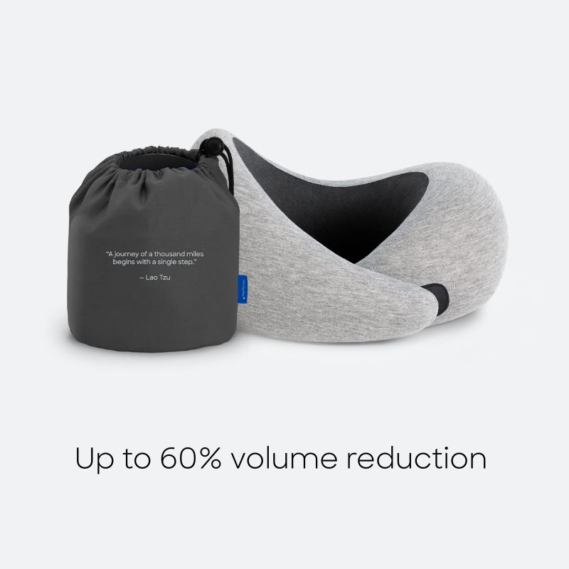 OSTRICH PILLOW Ostrichpillow Go Neck Pillow, Travel Pillows for Airplanes, Premium Memory Foam Travel Pillow, 360º Ergonomic Design, Asymmetrical Sides, Travel Bag Included, Washable Modal Cover  - Image 5