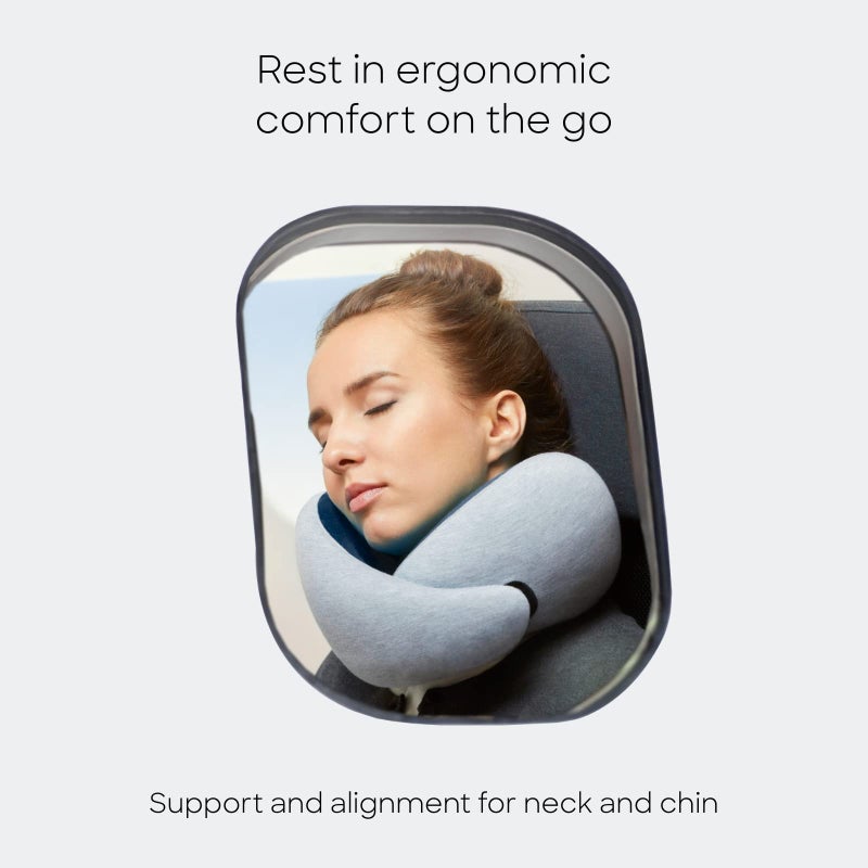 OSTRICH PILLOW Ostrichpillow Go Neck Pillow, Travel Pillows for Airplanes, Premium Memory Foam Travel Pillow, 360º Ergonomic Design, Asymmetrical Sides, Travel Bag Included, Washable Modal Cover  - Image 3