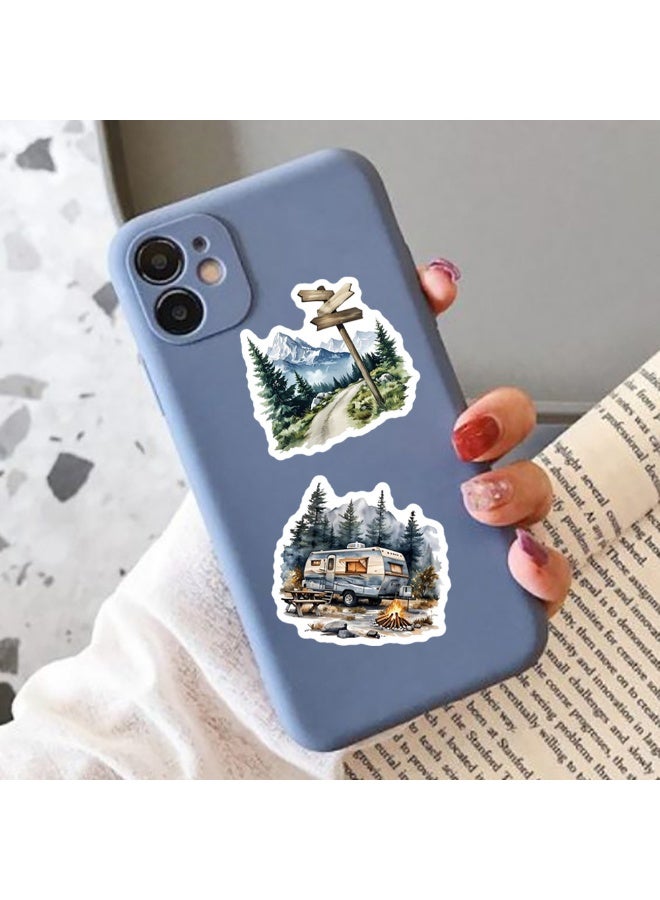 قوس قزح أورينبو ملصقات ألوان مائية للتخييم ومعدات التبريد والمشي لمسافات طويلة، 50 قطعة، ملصقات متينة لأجهزة الكمبيوتر المحمولة وزجاجات المياه والألعاب والهدايا للفتيات المراهقات، مثالية لأجهزة الكمبيوتر المحمولة والهاتف ولوح التزلج والسفر، إضافية - Image 4