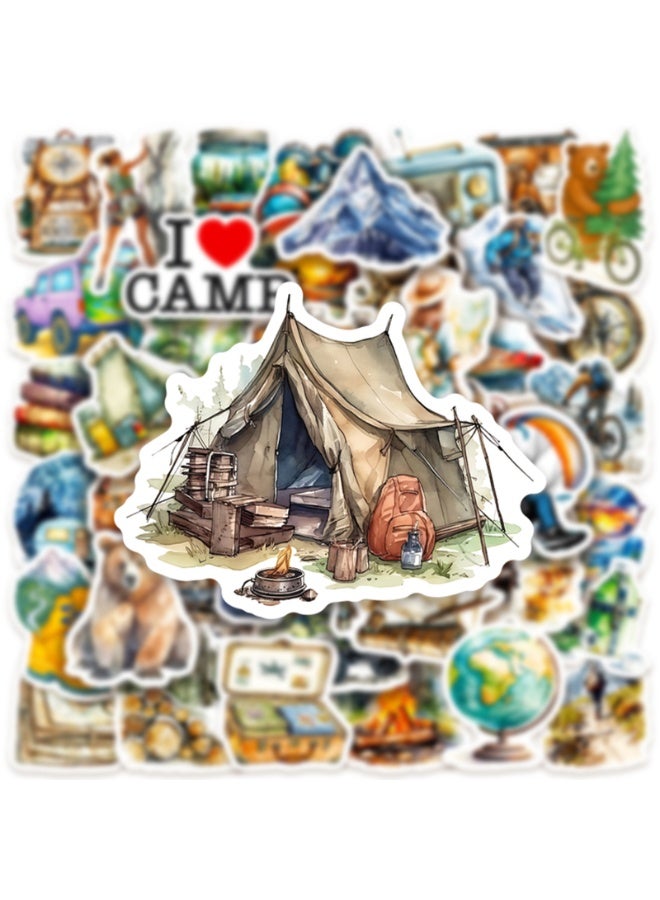 قوس قزح أورينبو ملصقات ألوان مائية للتخييم ومعدات التبريد والمشي لمسافات طويلة، 50 قطعة، ملصقات متينة لأجهزة الكمبيوتر المحمولة وزجاجات المياه والألعاب والهدايا للفتيات المراهقات، مثالية لأجهزة الكمبيوتر المحمولة والهاتف ولوح التزلج والسفر، إضافية - Image 3