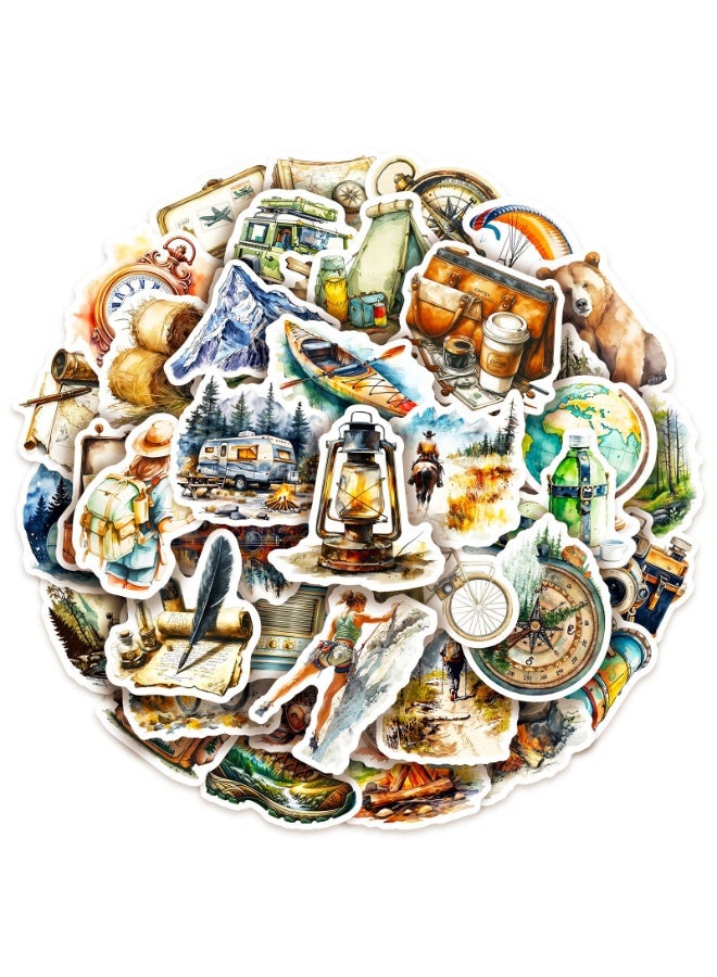 قوس قزح أورينبو ملصقات ألوان مائية للتخييم ومعدات التبريد والمشي لمسافات طويلة، 50 قطعة، ملصقات متينة لأجهزة الكمبيوتر المحمولة وزجاجات المياه والألعاب والهدايا للفتيات المراهقات، مثالية لأجهزة الكمبيوتر المحمولة والهاتف ولوح التزلج والسفر، إضافية - Image 1