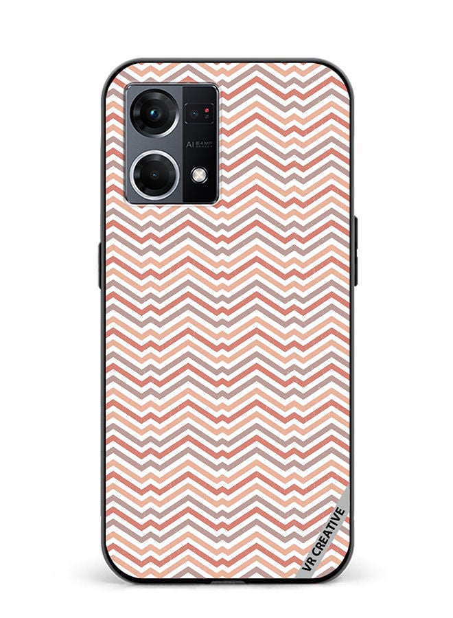 VR CREATIVE Protective Case Cover For Oppo Reno8 4G Strips Design Multicolour - Image 1