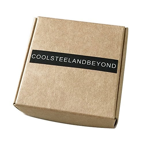 COOLSTEELANDBEYOND أقراط دائرية سوداء مثلثية من الفولاذ المقاوم للصدأ 7MM للرجال والنساء، 2 قطعة - Image 5