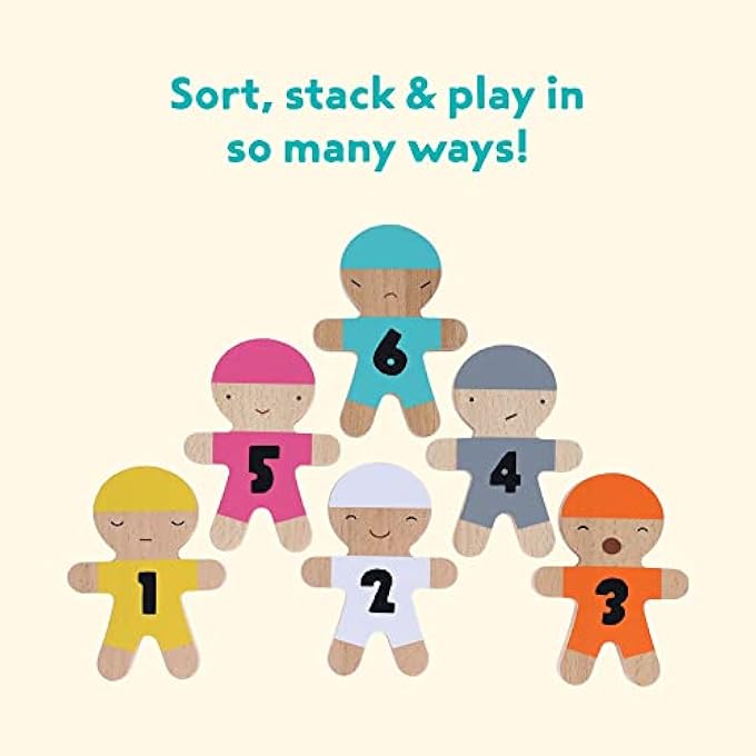 TARO GOMI'S WOODEN PLAY SET: 10 SHAPED FIGURES FOR STACKING FUN - Image 5