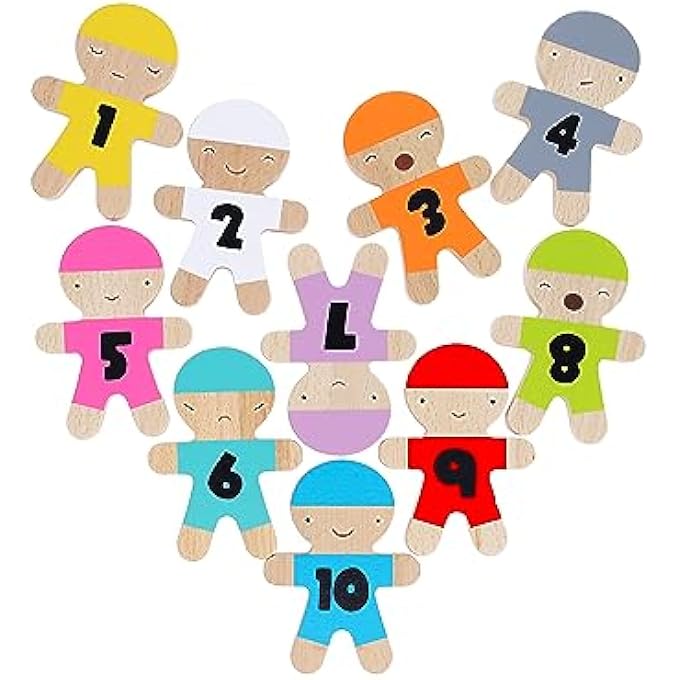 TARO GOMI'S WOODEN PLAY SET: 10 SHAPED FIGURES FOR STACKING FUN - Image 2